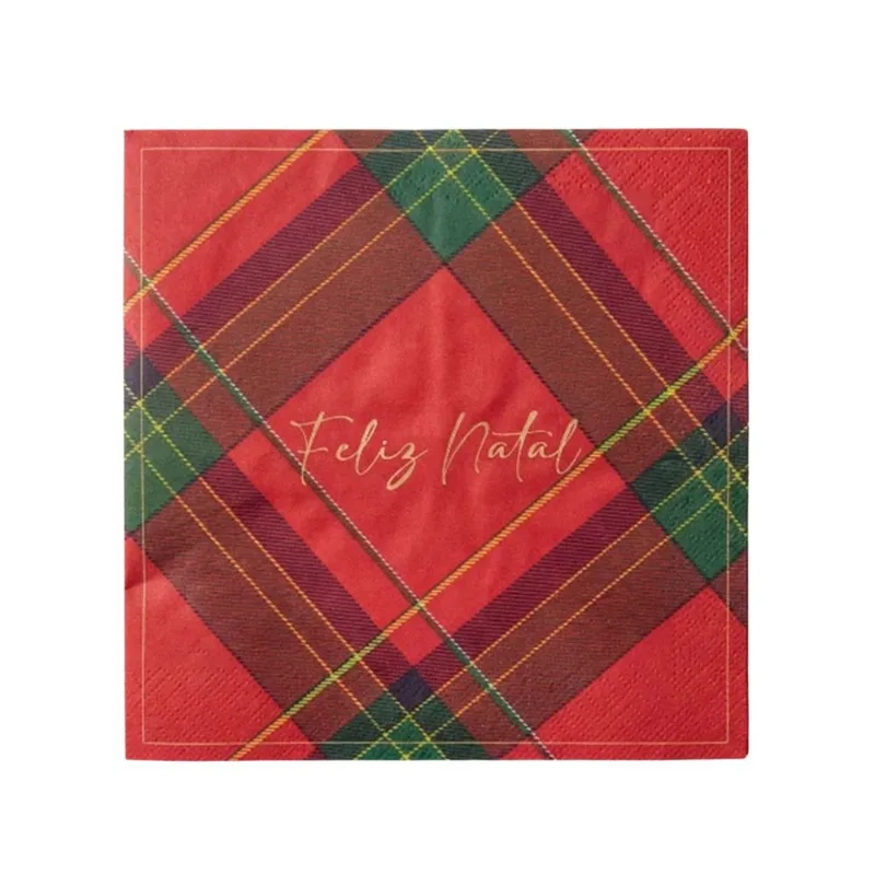 Guardanapo Feliz Natal Vermelho/verde 33cm 20 Folhas Guardanapo Feliz Natal Vermelhoverde 33cm 20 Folhas