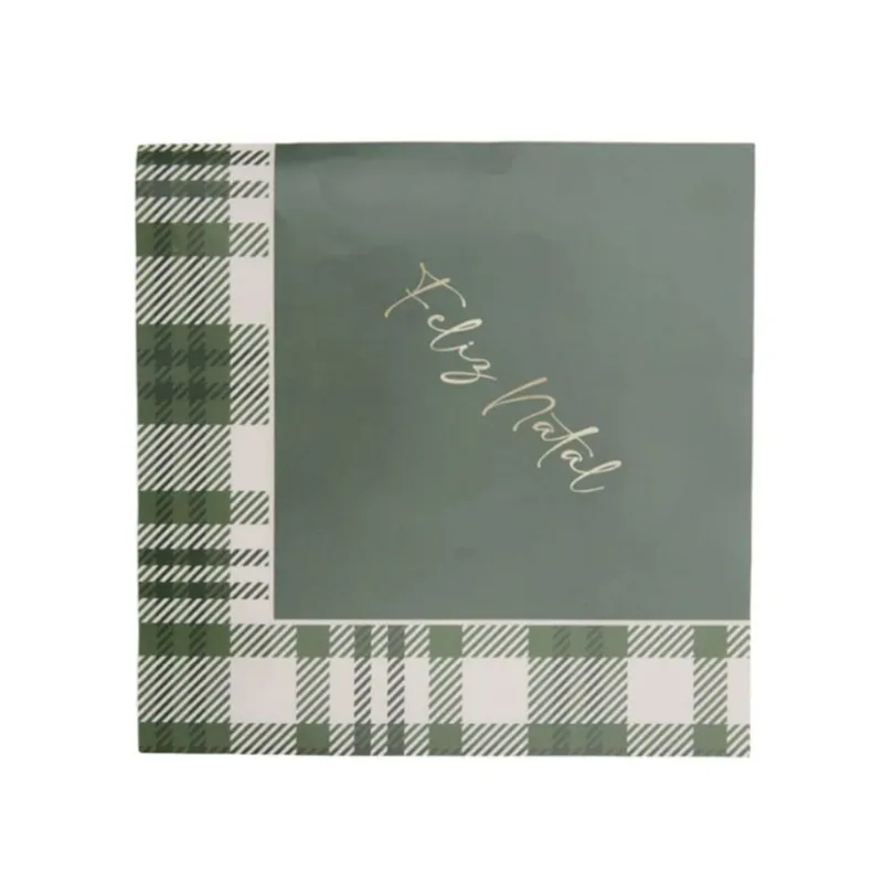 Guardanapo Feliz Natal Verde/ouro 33cm 20 Folhas Guardanapo Feliz Natal Verdeouro 33cm 20 Folhas