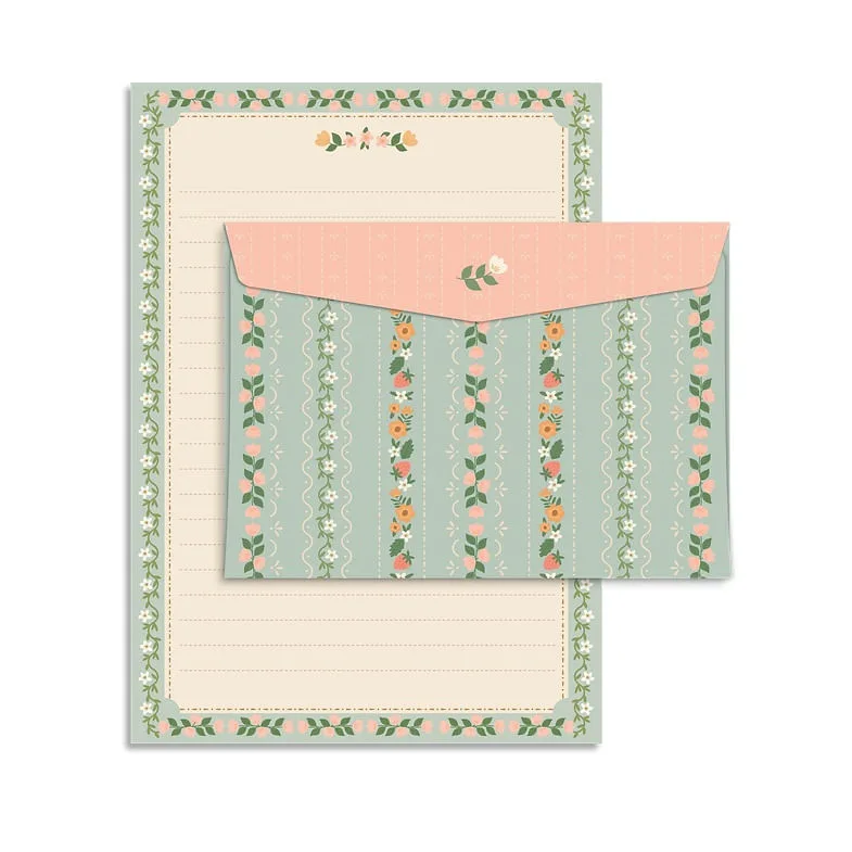 Papel De Carta Jolie 4 Folhas + Envelopes - LC - Presentes