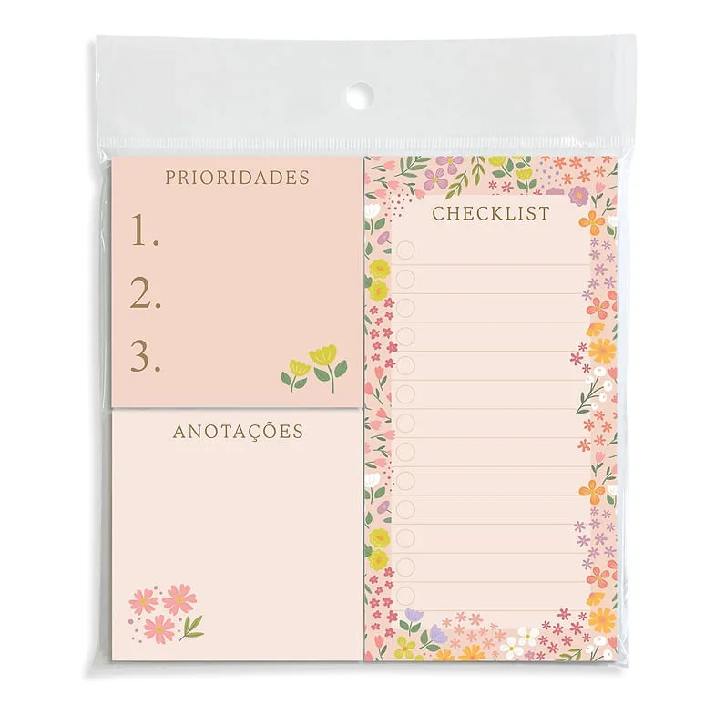 Bloco Anotações Tri Fofo Kit Flora Cartões Gigantes - LC
