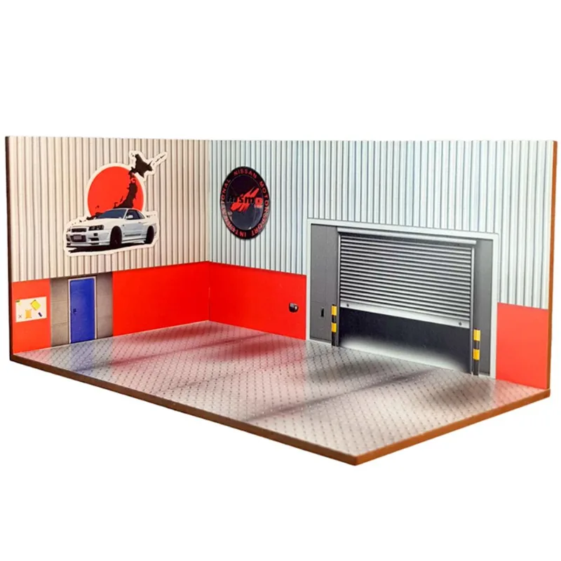 Cenário para Diorama JDM Nismo Padrão Hot Whells Escala 1:64 - MDF Pintado, não é adesivado. O produto vai desmontado, precisa ser colado.
