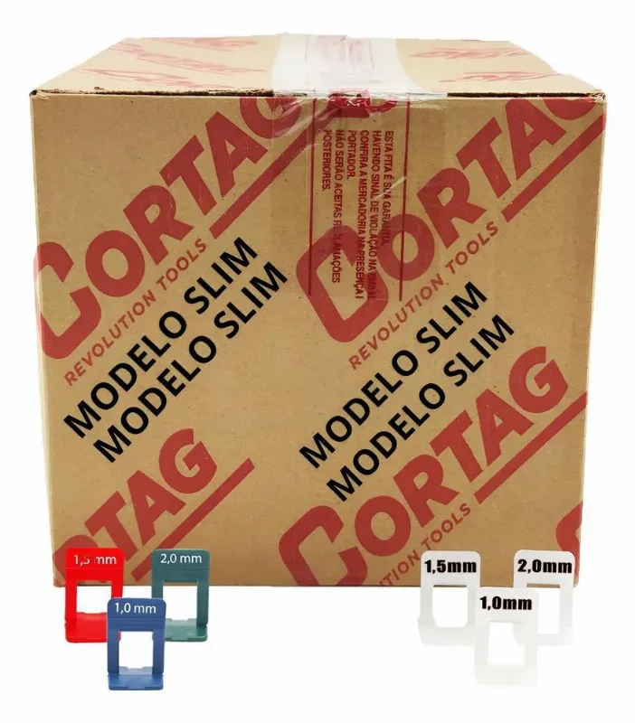 Nivelador Espaçador Slim Cortag 1000 Pçs - 2mm Transparente