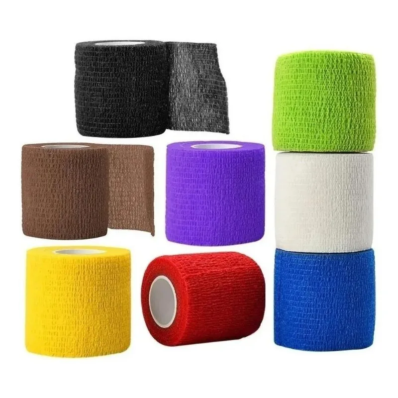 Bandagem Elástica Adesiva Flexível Atadura - 5cm - Kit 6 Mis