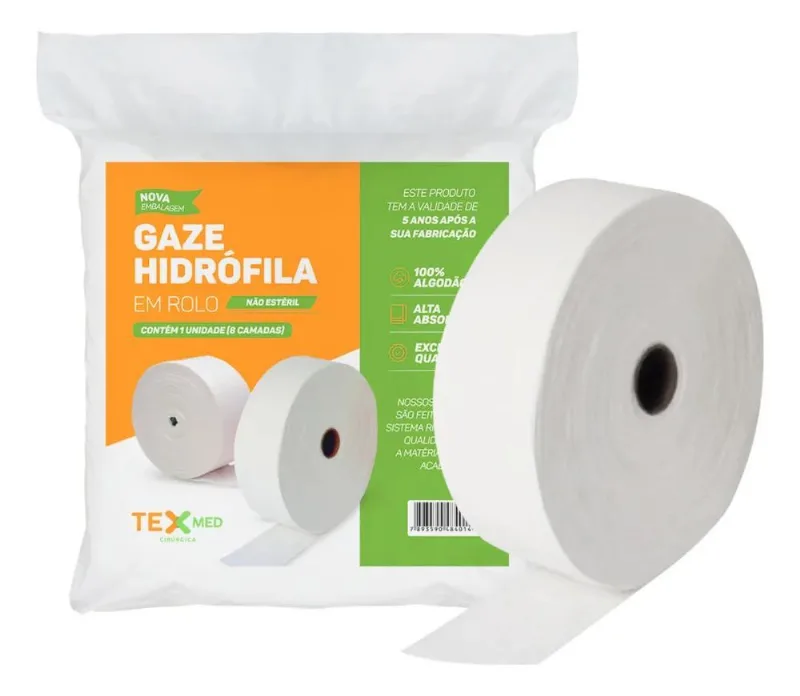 Gaze Em Rolo Tipo Queijo Compressa Hidrófila 91mmx91m 13fios