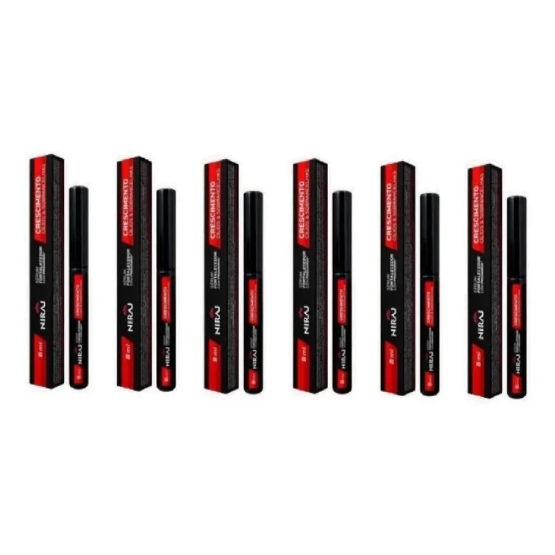 6 Sérum Crescimento Cílios E Sobrancelha Niraj Prohairin 8ml