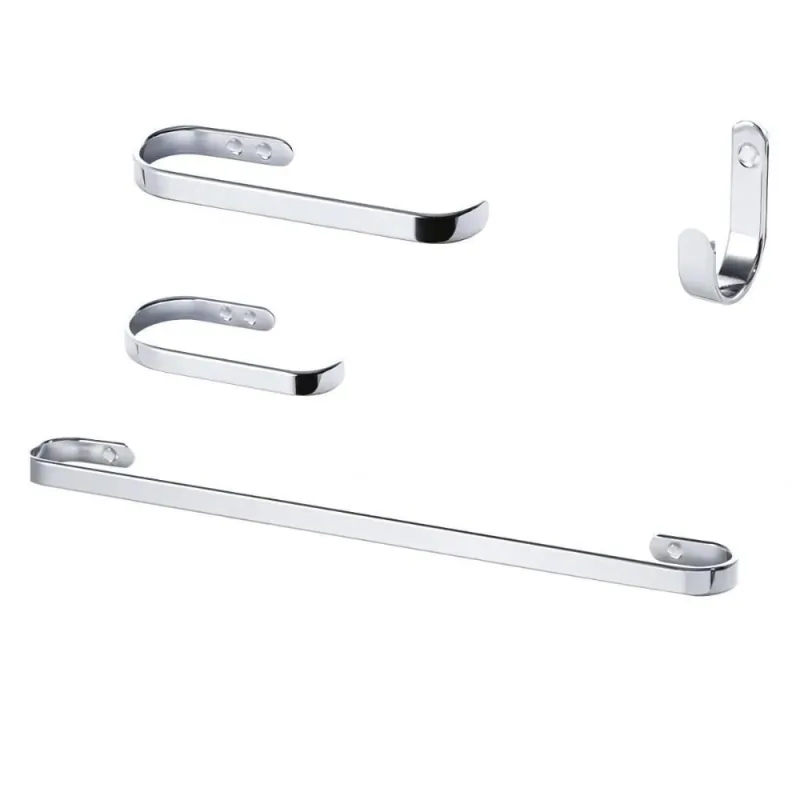 Kit Banheiro 4 Peças Mais de Casa com Porta Toalha Banho 60CM e Cabide e Papeleira e Porta Toalha - OUTRAS - Agro