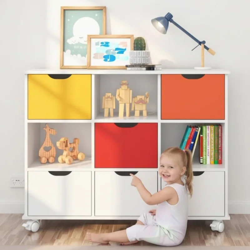 Nicho Organizador Para Quarto Infantil 6 Gavetas Colorido Branco - Casah - Utilidades Domesticas