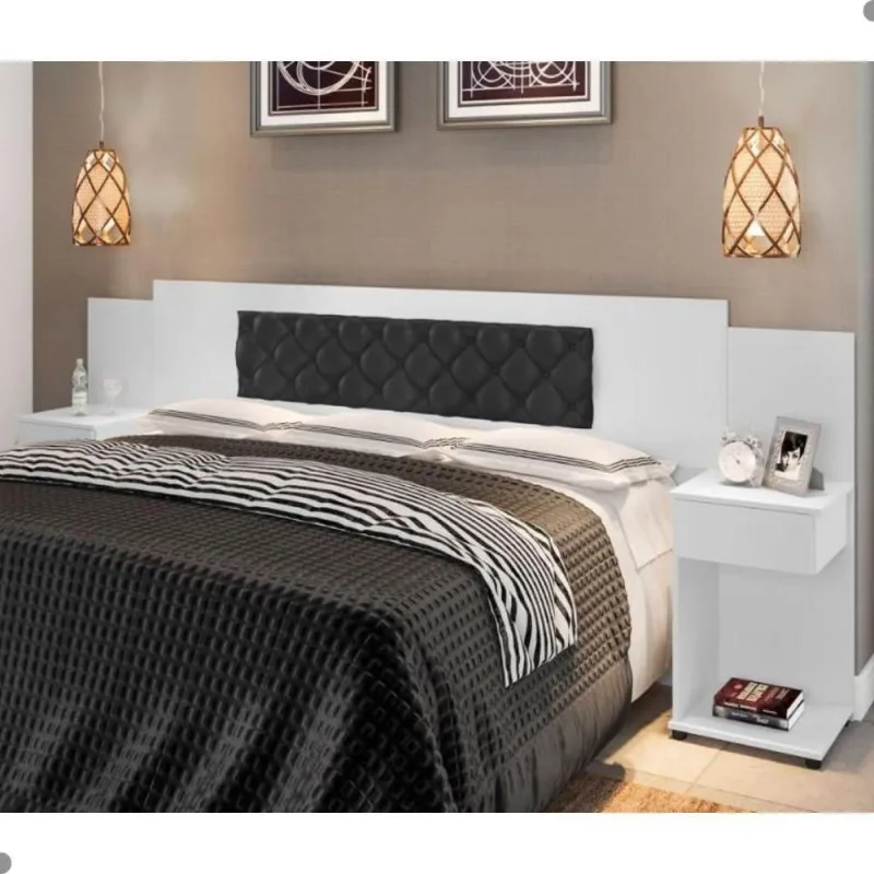Cabeceira Box Brisa King Extensiva MDF MDP Branco Framar - Framar