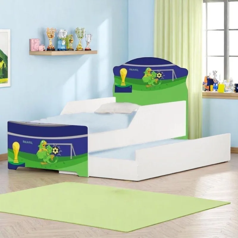 Bicama Infantil Copa do Mundo com Colchão MDF Branco Cambel Móveis - Cambel Moveis - Colchões