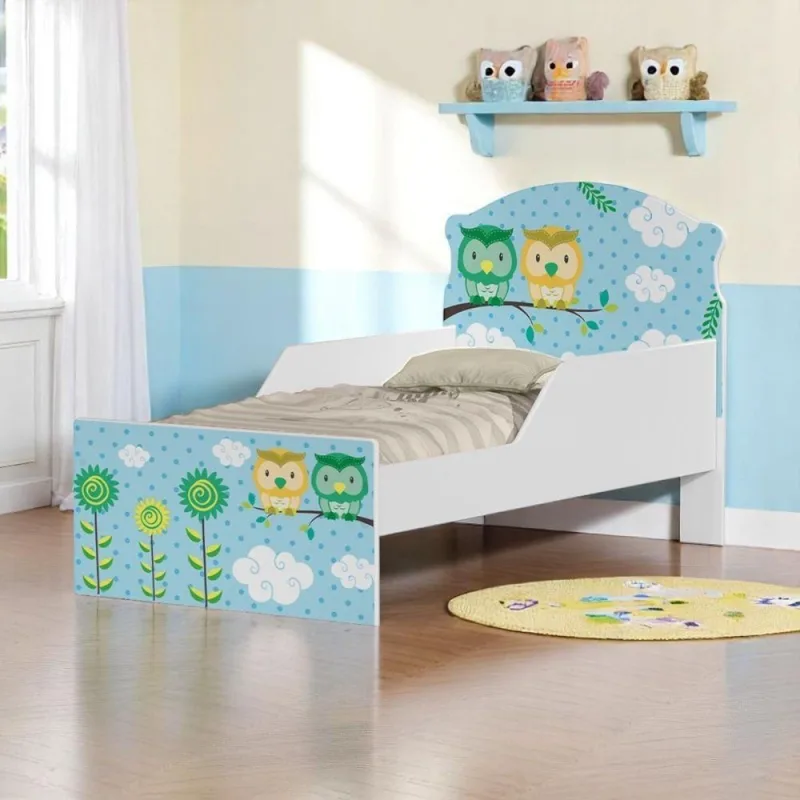 Cama Infantil Corujinhas com Colchão MDF Branco Cambel Móveis - Cambel Moveis - Colchões