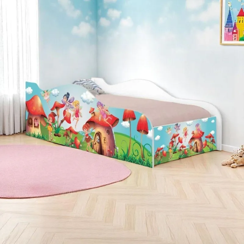 Cama Solteiro Infantil Fadinhas Meninas com Colchão MDF Branco Casah - Casah - Colchões