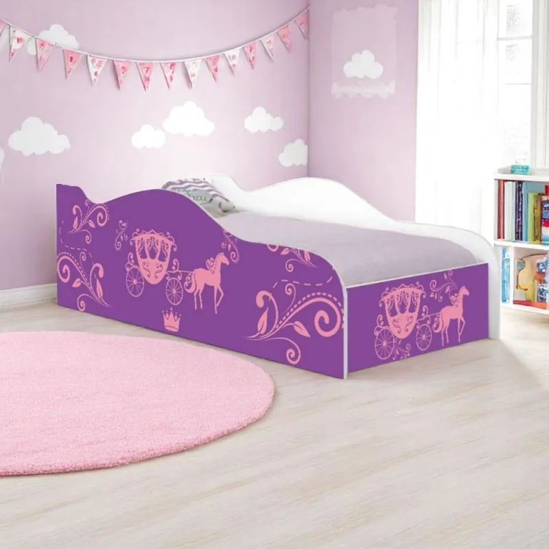 Mini Cama Infantil Carruagem de Princesa com Colchão MDF Branco Solteiro Casah - Casah - Agro