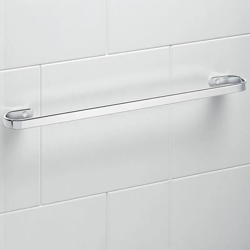 Porta Toalha de Banho TH SHOP Alumínio Polido Moderno Prata Marini 44CM - OUTRAS - Agro