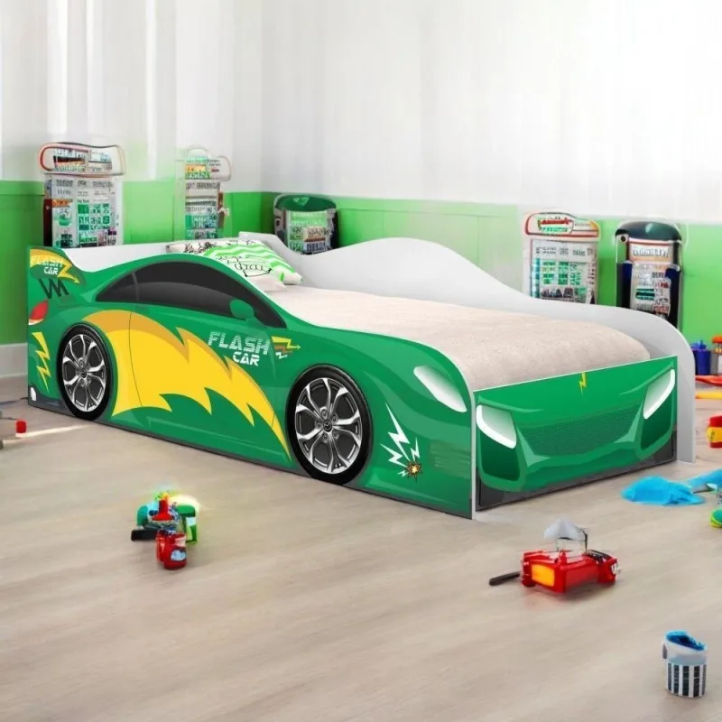 Cama Infantil Carro com Colchão MDF Branco Solteiro Casah - Casah