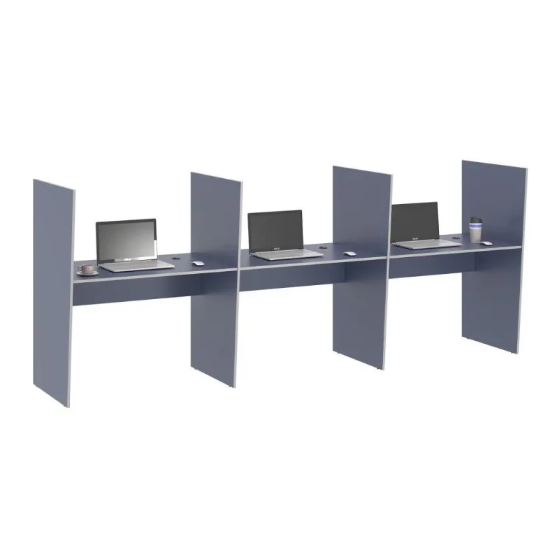 Balcão de Atendimento Balcao de Atendimento 3 Lugar Mixer Azul Casah - Casah - Móveis