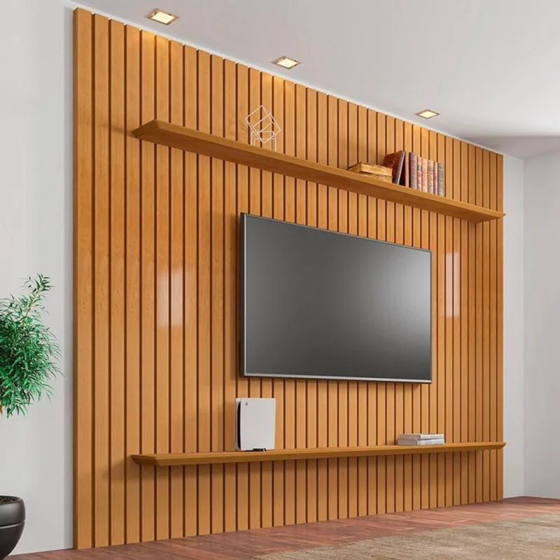 Painel para TV Milan 60 Polegadas 230CM MDF Frisado Cinamomo RV Móveis - RV Móveis - Agro