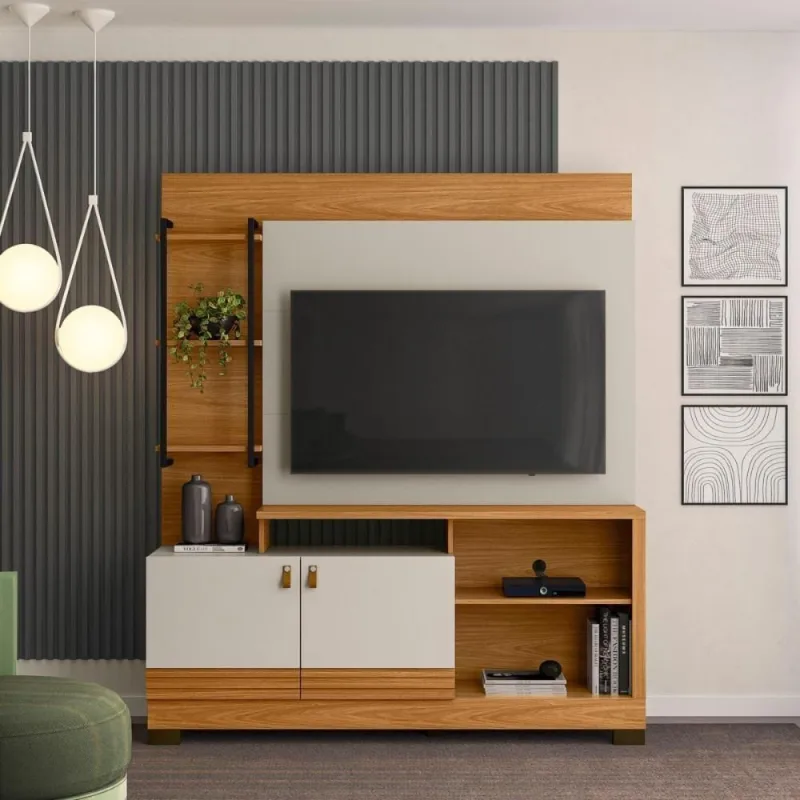 Painel Home Tv Alagoas 50" 160CM MDP-MDF com Portas de Correr Casah - Casah - Agro