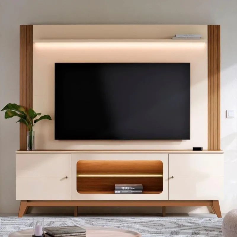 Painel para TV Maceió Até 75 198CM MDF MDP Off White Mais de Casa - OUTRAS - Agro
