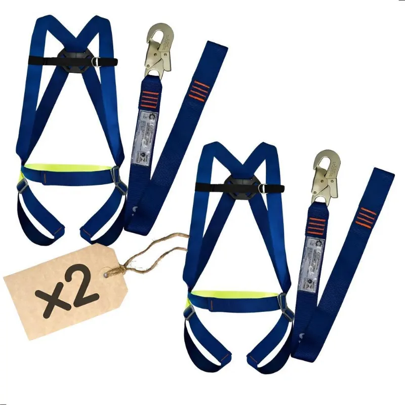 Kit 2 Cintos 1 Ponto + 2 Talabartes Sling Seg. Altu - Azul U