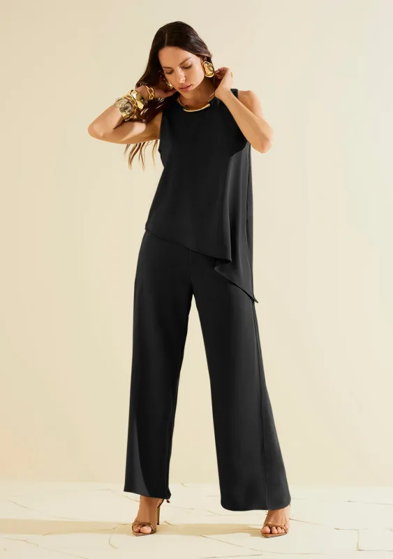 Calça Morena Rosa Wide Alta Preto - Morena Rosa - Outlet