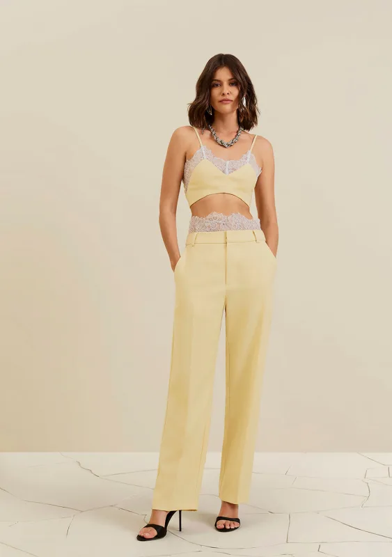 Calça Morena Rosa Reta Média Amarelo - Morena Rosa - Outlet