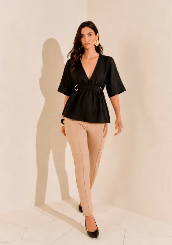 Calça Morena Rosa Skinny Alta Bege - Morena Rosa - Outlet