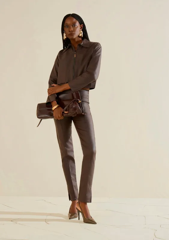 Calça Morena Rosa Skinny Alta Marrom - Morena Rosa