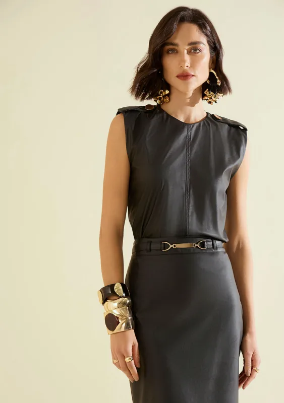 Blusa Morena Rosa Solta Decote Careca Manga Curta Padrão Preto - Morena Rosa - Outlet