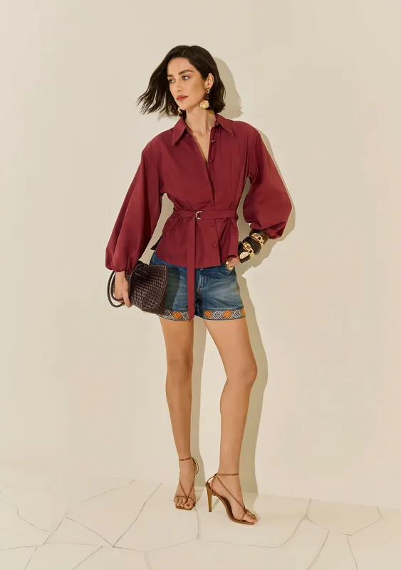 Shorts Morena Rosa Reto Alta Azul - Morena Rosa - Outlet