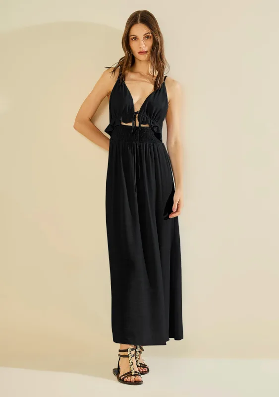 Vestido Midi Enlace Preto - Morena Rosa - Linhas