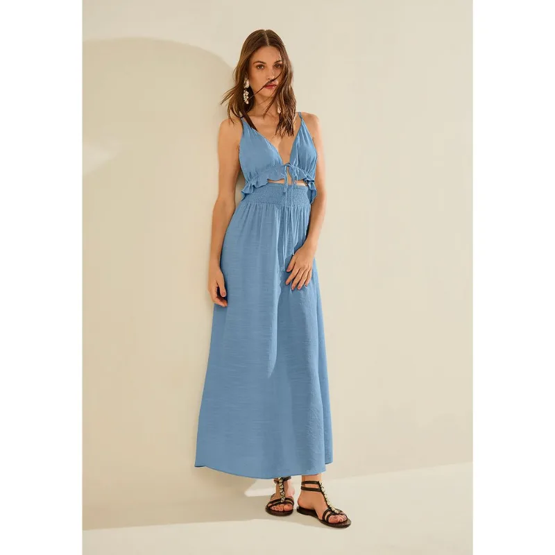 Vestido Midi Enlace Azul Escuro G