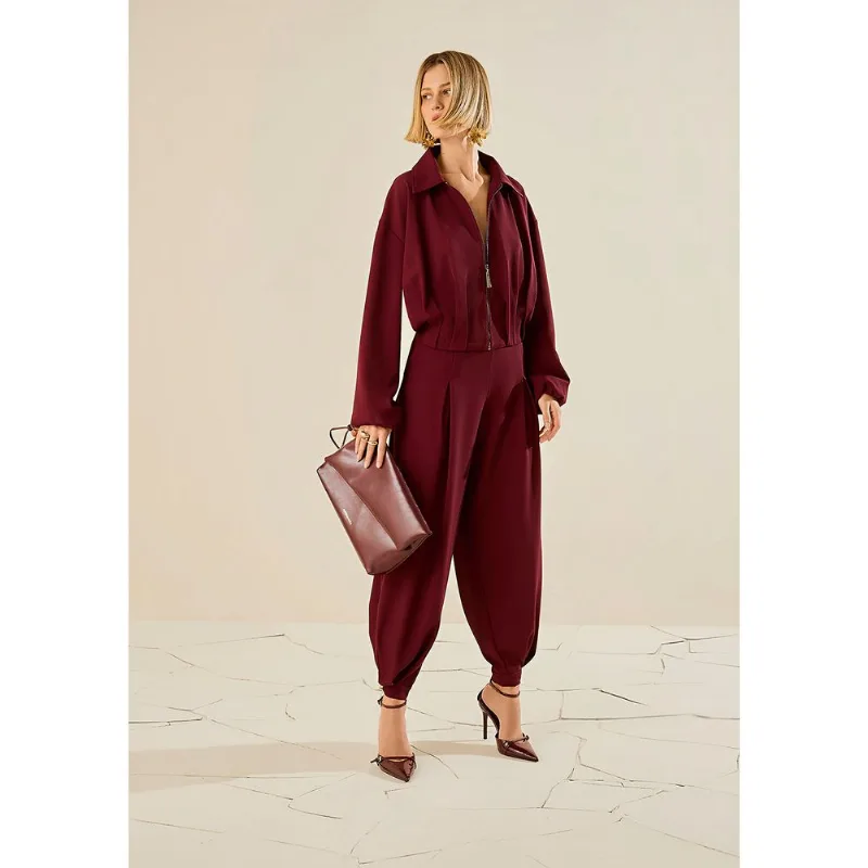 Calça Morena Rosa Cenoura Alta Bordo 44