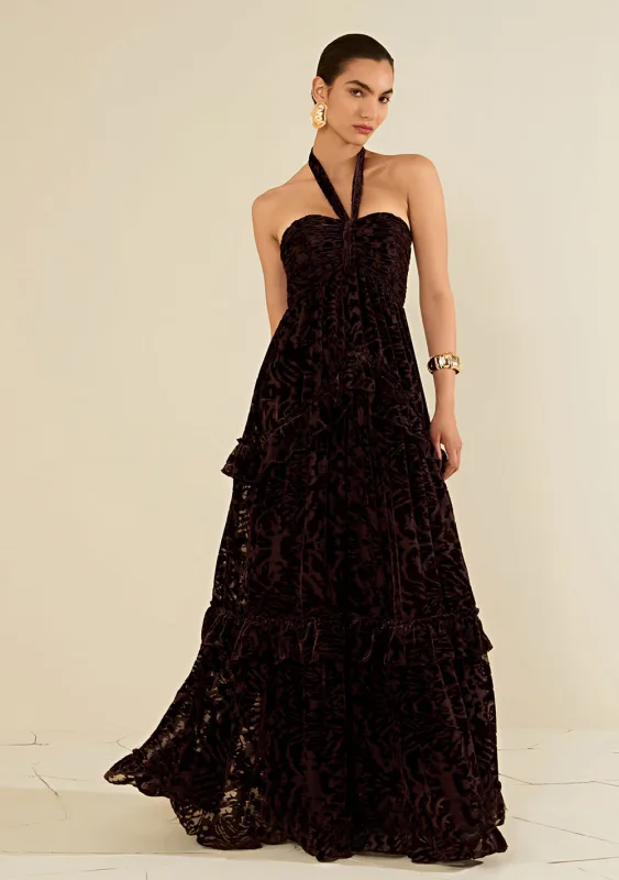 Vestido Longo Ébano Marrom - Morena Rosa - Linhas