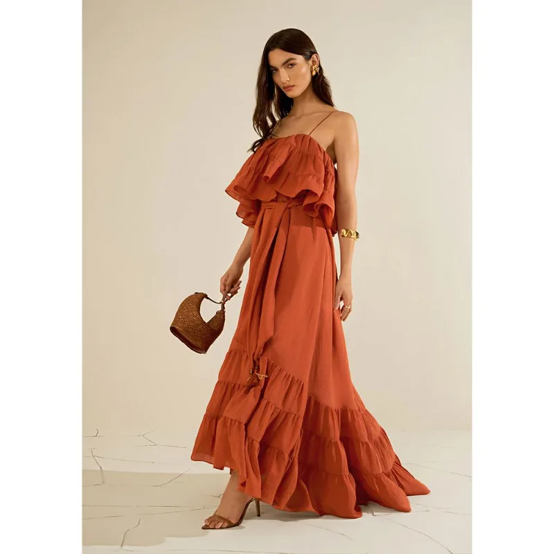 Vestido Solto Jaspe Marrom G