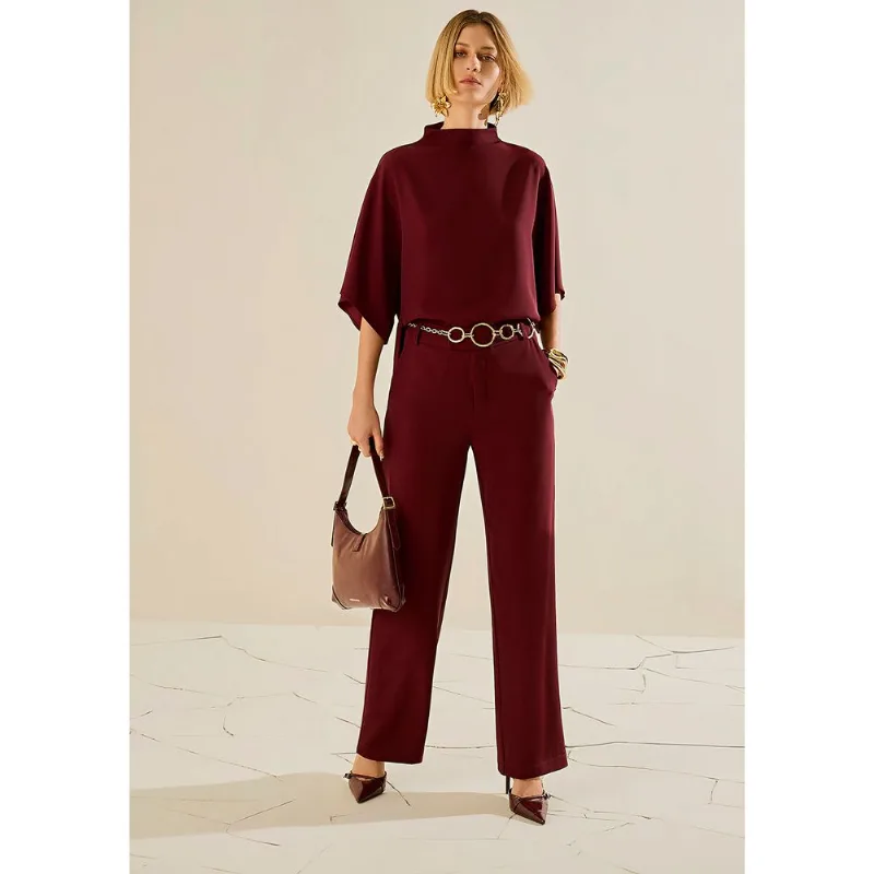 Calça Morena Rosa Reta Alta Bordo 36 - Morena Rosa
