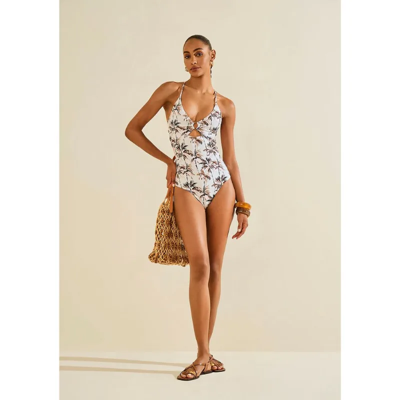Maio Decote V Tropicalia Marrom/rosa G