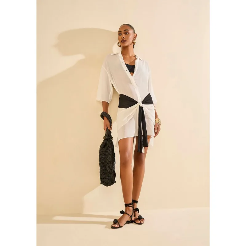 Camisa Manga Media Envoltura Off White P