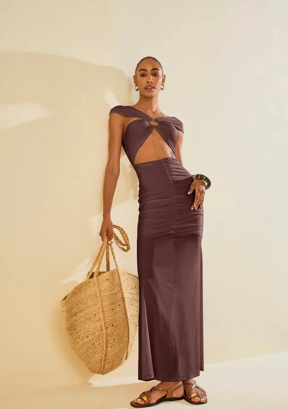 Vestido Longo Âmago Roxo - Morena Rosa - Linhas