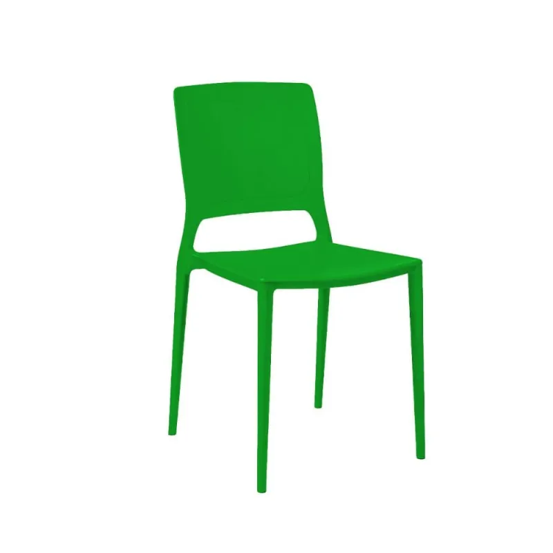 Cadeira Empilhável Urano Verde em Polipropileno - Acrilys - Móveis