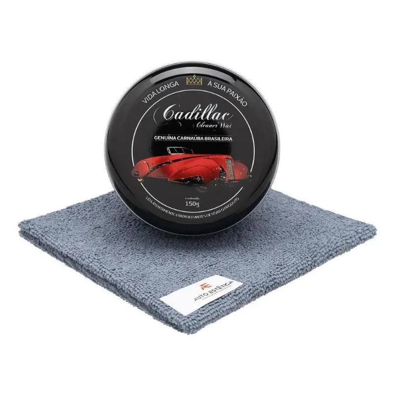Cera Cadillac Cleaner Wax 150g Proteção E Brilho Com Flanela