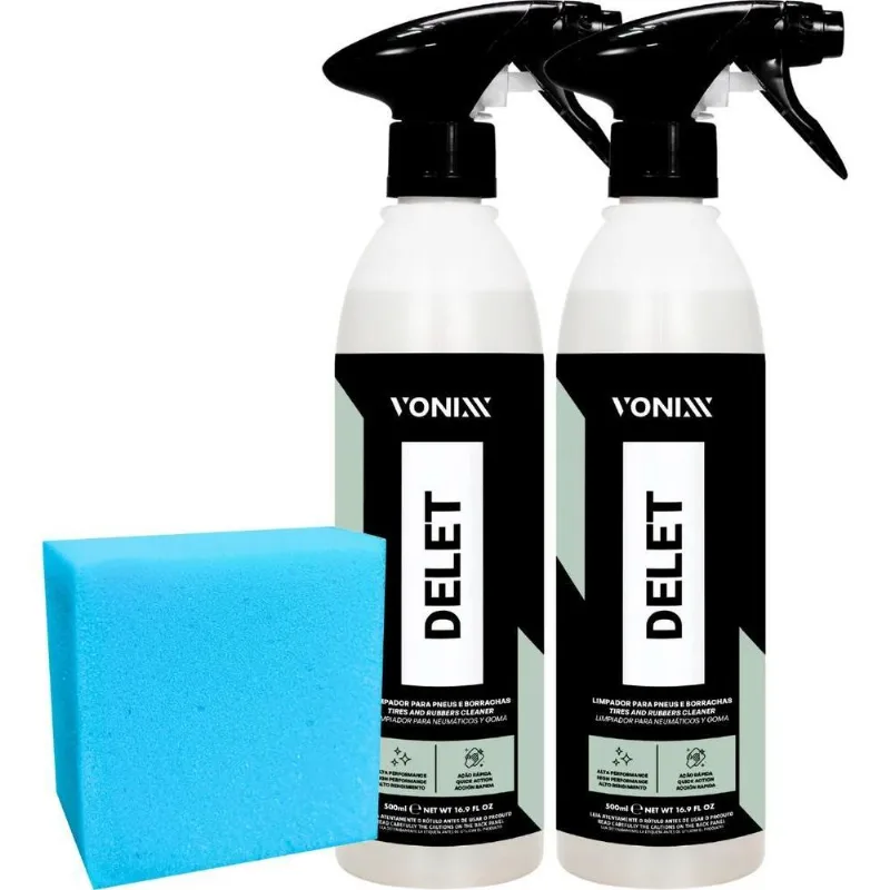 2- Limpador De Pneu Plástico Borracha Delet Vonixx 500ml