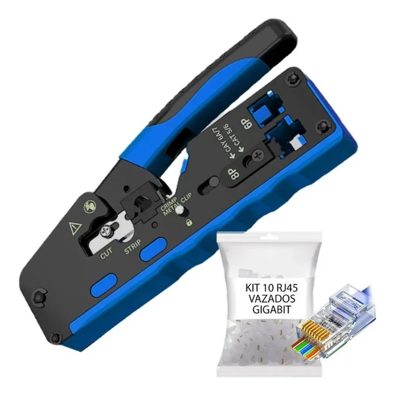 3x Alicate De Crimpar Rj45 Ez Crimp De Passagem Cat5e Cat6 C