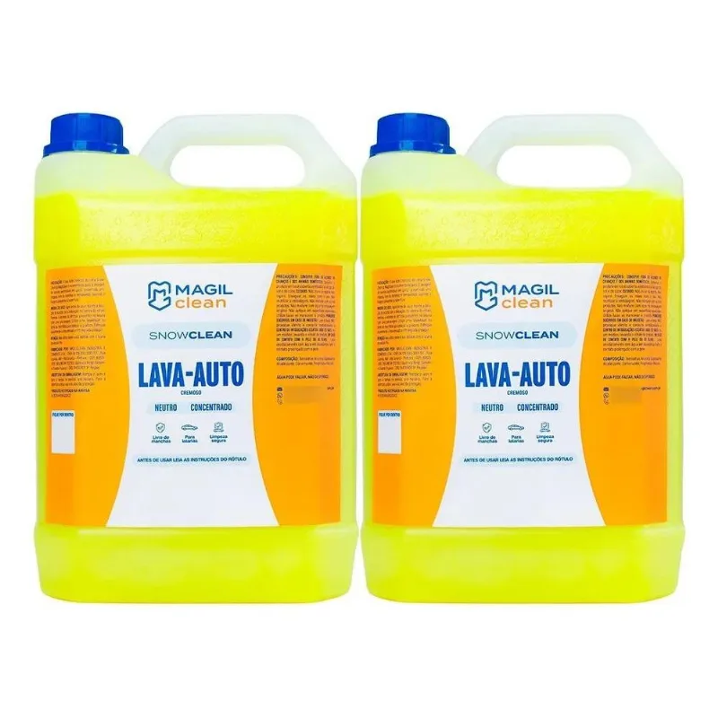 2 Shampoo Com Cera Automotivo Carnaúba Carro Moto - 5 Litros