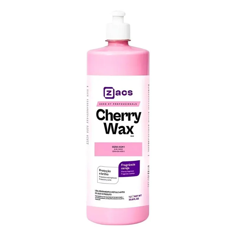 Cherry Wax 4 Em 1 Zacs 1l Cera Brilho Proteção Tira Riscos
