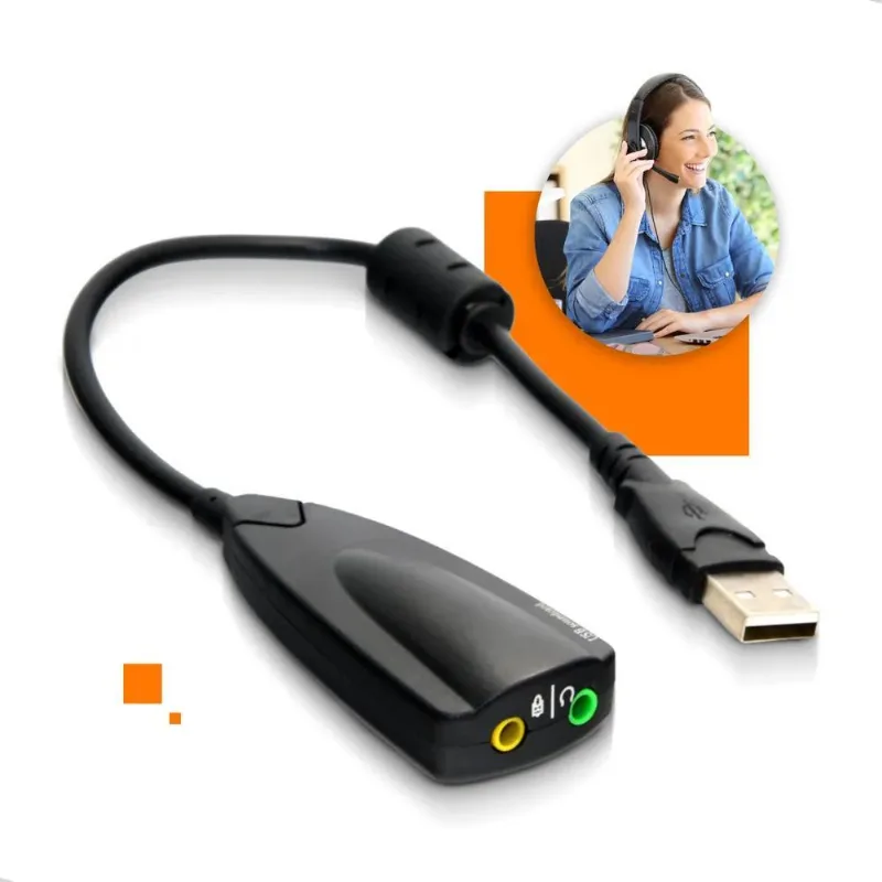 5x Polaris Shop Adaptador Audio Usb Placa De Som Externa 7.1