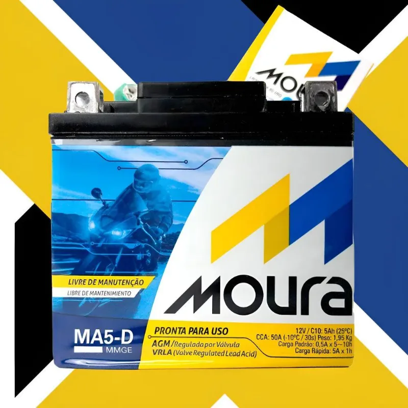 Bateria Moto Moura Cg Titan Fan Biz Bros Xre 125 150 160 5ah