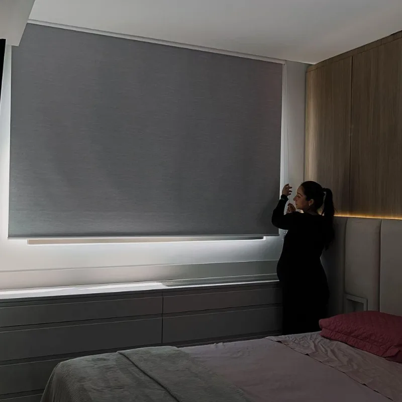Persiana Rolo Blackout Cinza Napolis - 2,29m X 1,92m Cinza