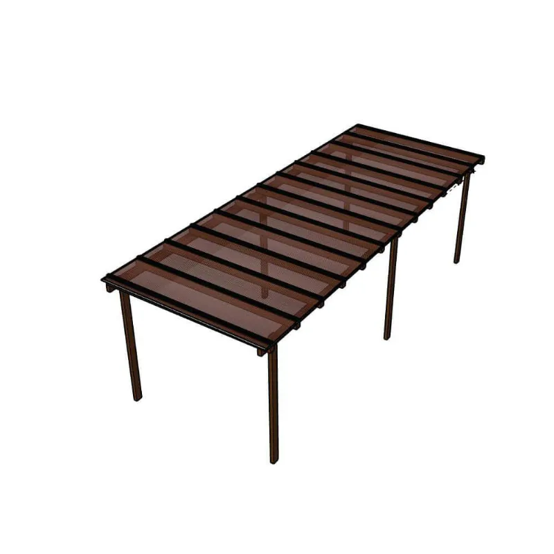 Kit Policarbonato Bronze 6mm 13,00m X 3,00m - Perfis Naturais Bronze: 35% De Transmissão De Luz