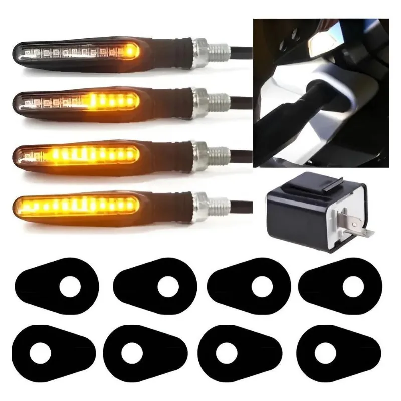 Kit Setas Esportivas Palito + Rele P Amarelo Ybr 125 / Facto