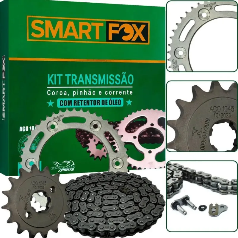 Kit Relação Nxr Bros 160 Xre 190 Transmissão Com Retentor Pr